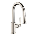 AXOR 16584831 Montreux Prep Kitchen Faucet 2-Spray Pull-Down, 1.75 GPM - Polished Nickel