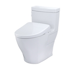 TOTO MW6264726CEFGA#01 Washlet+ Aimes One-Piece Elongated 1.28 Gpf Toilet With Auto Flush S7 Contemporary Bidet Seat - Cotton White