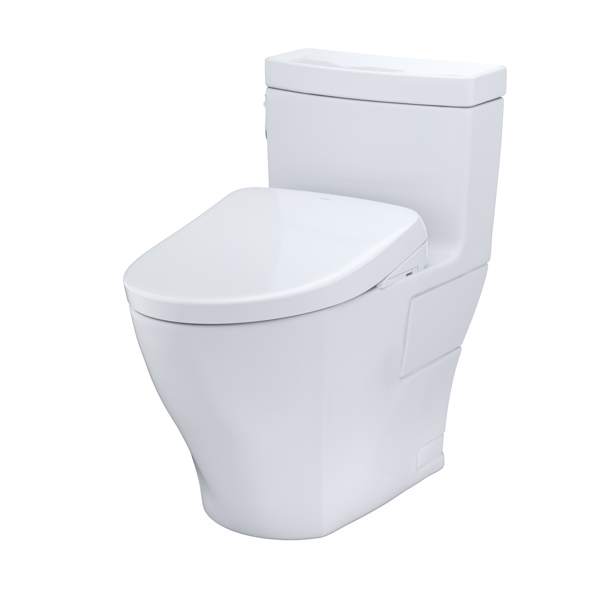 TOTO MW6264726CEFGA#01 Washlet+ Aimes One-Piece Elongated 1.28 Gpf Toilet With Auto Flush S7 Contemporary Bidet Seat - Cotton White