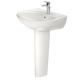 TOTO LPT241G#11 Supreme Oval Basin Pedestal Bathroom Sink with CeFiONtect for Single Hole Faucets , Colonial White