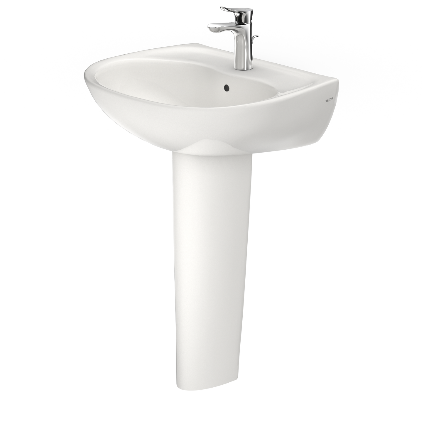 TOTO LPT241G#11 Supreme Oval Basin Pedestal Bathroom Sink with CeFiONtect for Single Hole Faucets , Colonial White