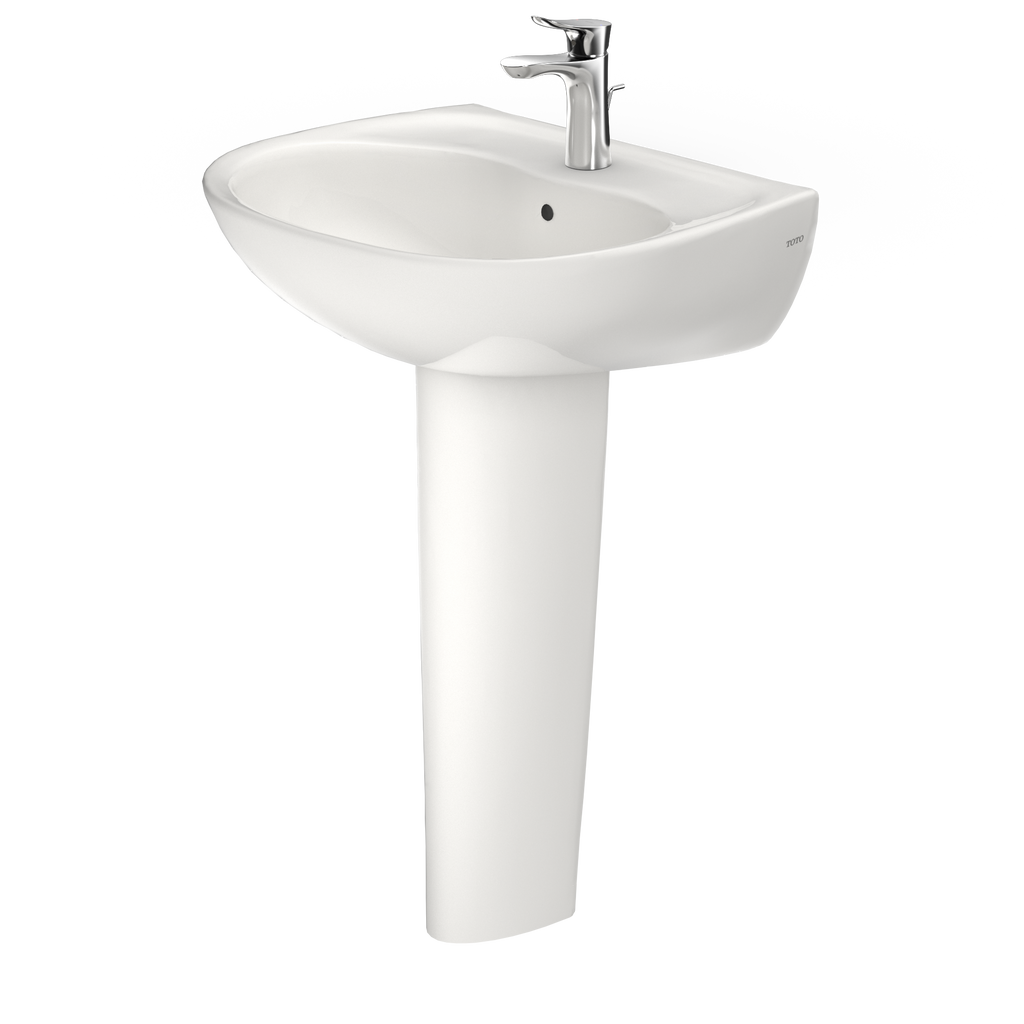 TOTO LPT241G#11 Supreme Oval Basin Pedestal Bathroom Sink With Cefiontect For Single Hole Faucets - Colonial White