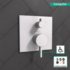 HANSGROHE 15862701 Ecostat Pressure Balance Trim Square with Diverter - Matte White