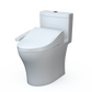 TOTO MW6463074CEMFGN#01 WASHLET+ Aquia IV One-Piece Elongated Dual Flush 1.28 and 0.9 GPF Toilet and WASHLET C2 Bidet Seat , Cotton White