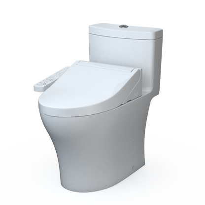 TOTO MW6463074CEMFGN#01 Washlet+ Aquia Iv One-Piece Elongated Dual Flush 1.28 And 0.9 Gpf Toilet And Washlet C2 Bidet Seat - Cotton White