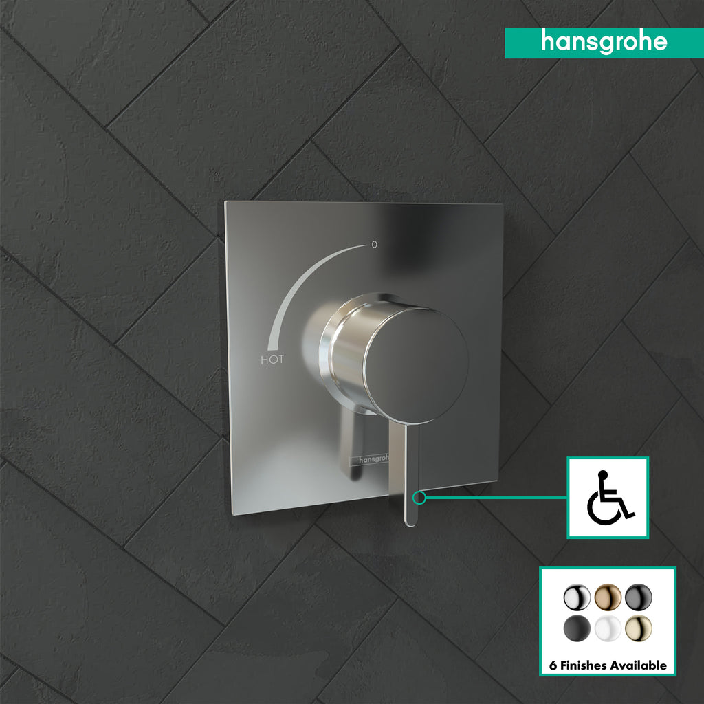 HANSGROHE 15724001 Ecostat Square Pressure Balance Trim - Chrome