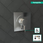 HANSGROHE 15724001 Ecostat Square Pressure Balance Trim - Chrome
