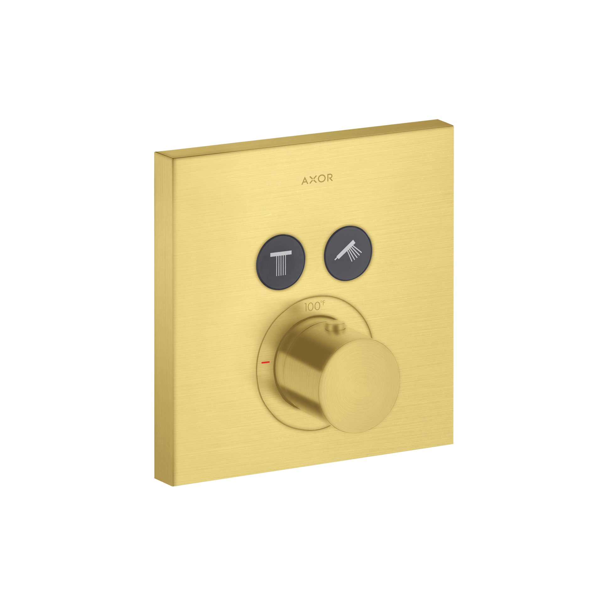 AXOR 36715251 ShowerSelect Thermostatic Trim Square for 2 Functions - Brushed Gold Optic