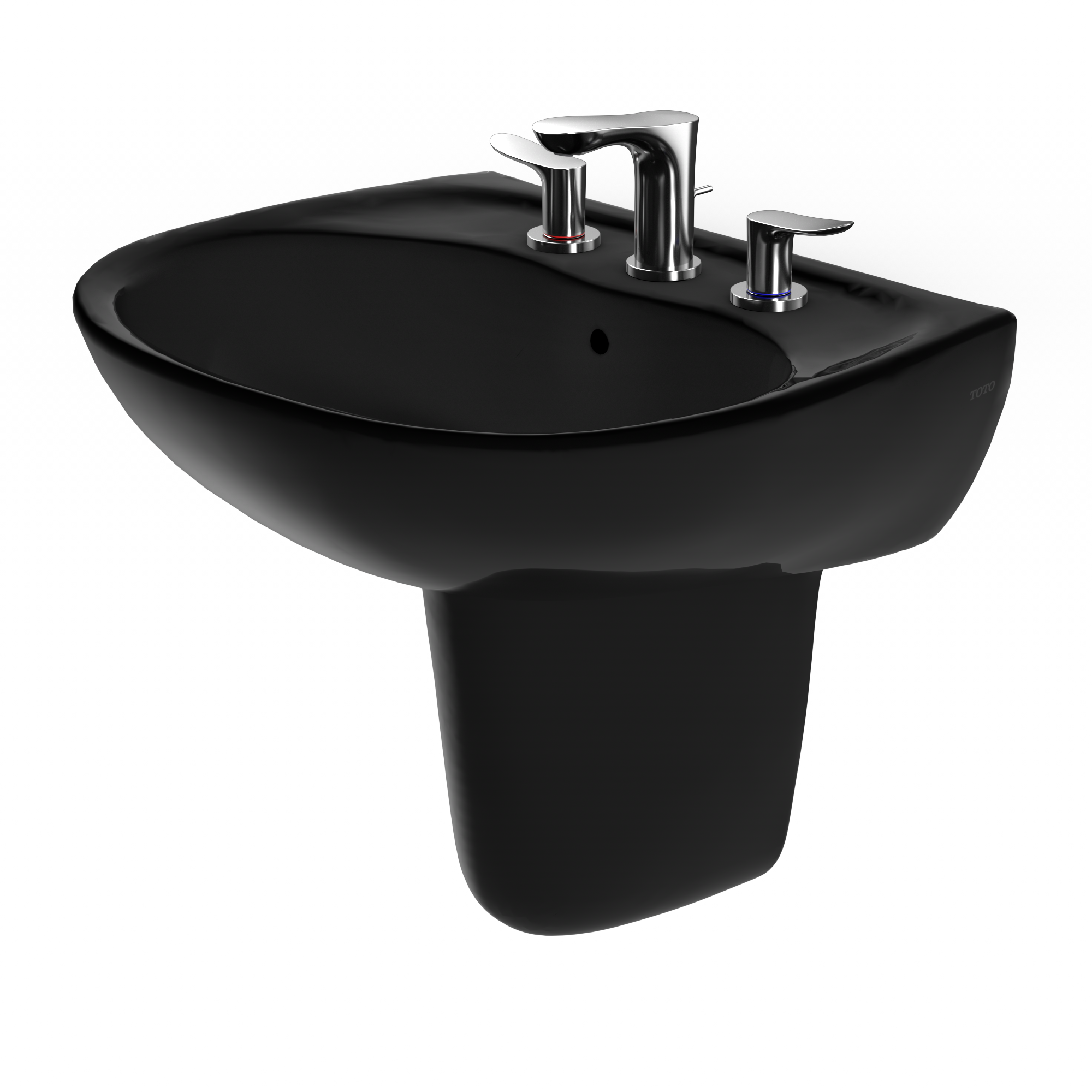 TOTO LHT241.8#51 Supreme Oval Wall-Mount Bathroom Sink And Shroud For 8 Inch Center Faucets - Ebony