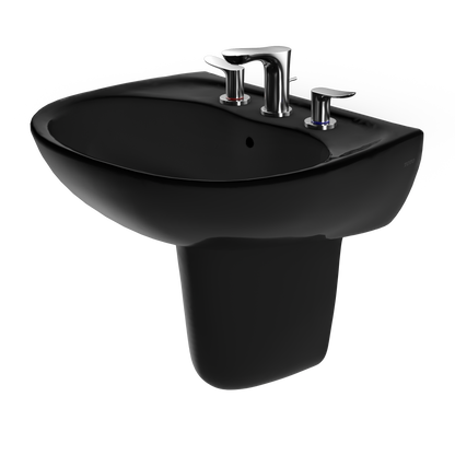 TOTO LHT241.8#51 Supreme Oval Wall-Mount Bathroom Sink And Shroud For 8 Inch Center Faucets - Ebony