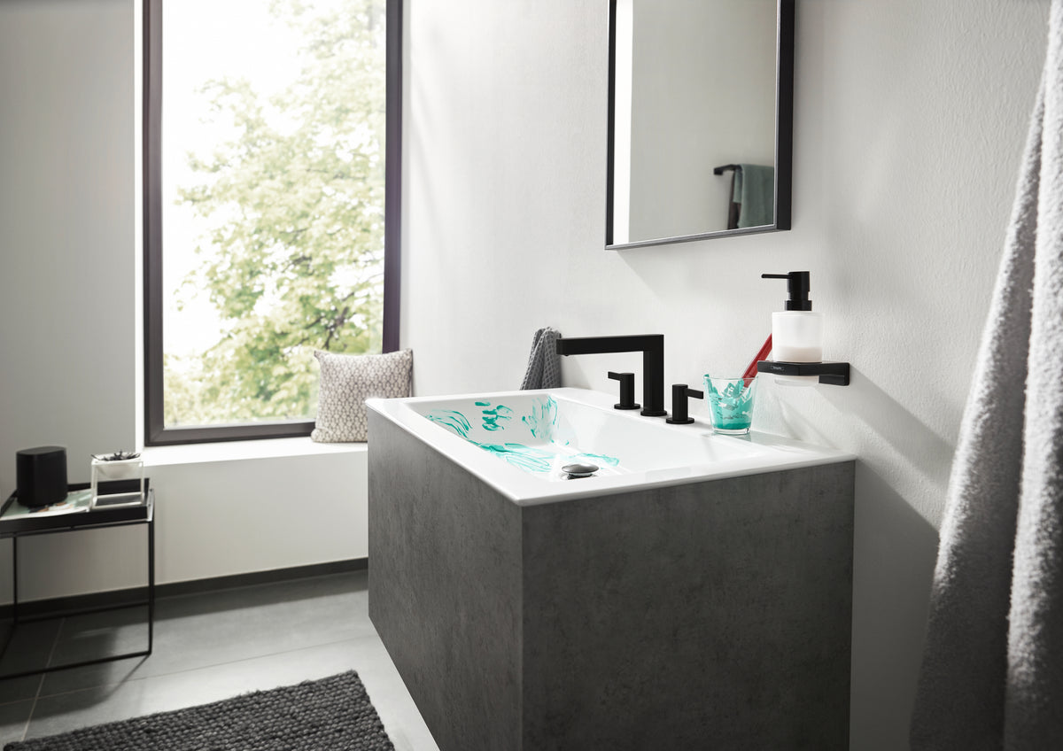 HANSGROHE 76033671 Finoris Wide-spread Faucet 110 with Pop-up Drain, 1.2 GPM - Matte Black
