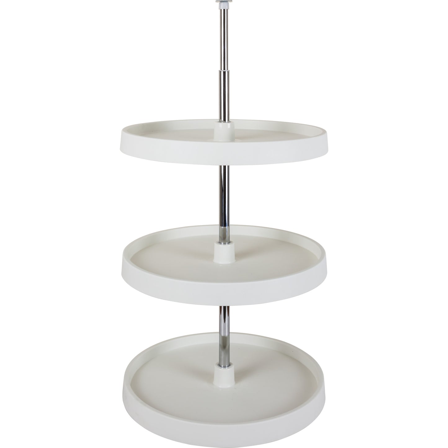 HARDWARE RESOURCES PLSR2318 18" Round Three-Shelf Plastic Lazy Susan Set - White