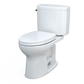 TOTO MS454124CEFG#01 Drake II Two-Piece Elongated 1.28 GPF Universal Height Toilet with CEFIONTECT and SS124 SoftClose Seat , Cotton White