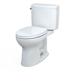 TOTO MS454124CEFG#01 Drake Ii Two-Piece Elongated 1.28 Gpf Universal Height Toilet With Cefiontect And Ss124 Softclose Seat - Cotton White
