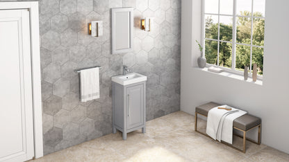 JEFFREY ALEXANDER VN2CAD-18-GR-NT 18" Grey Cade Vanity - Grey