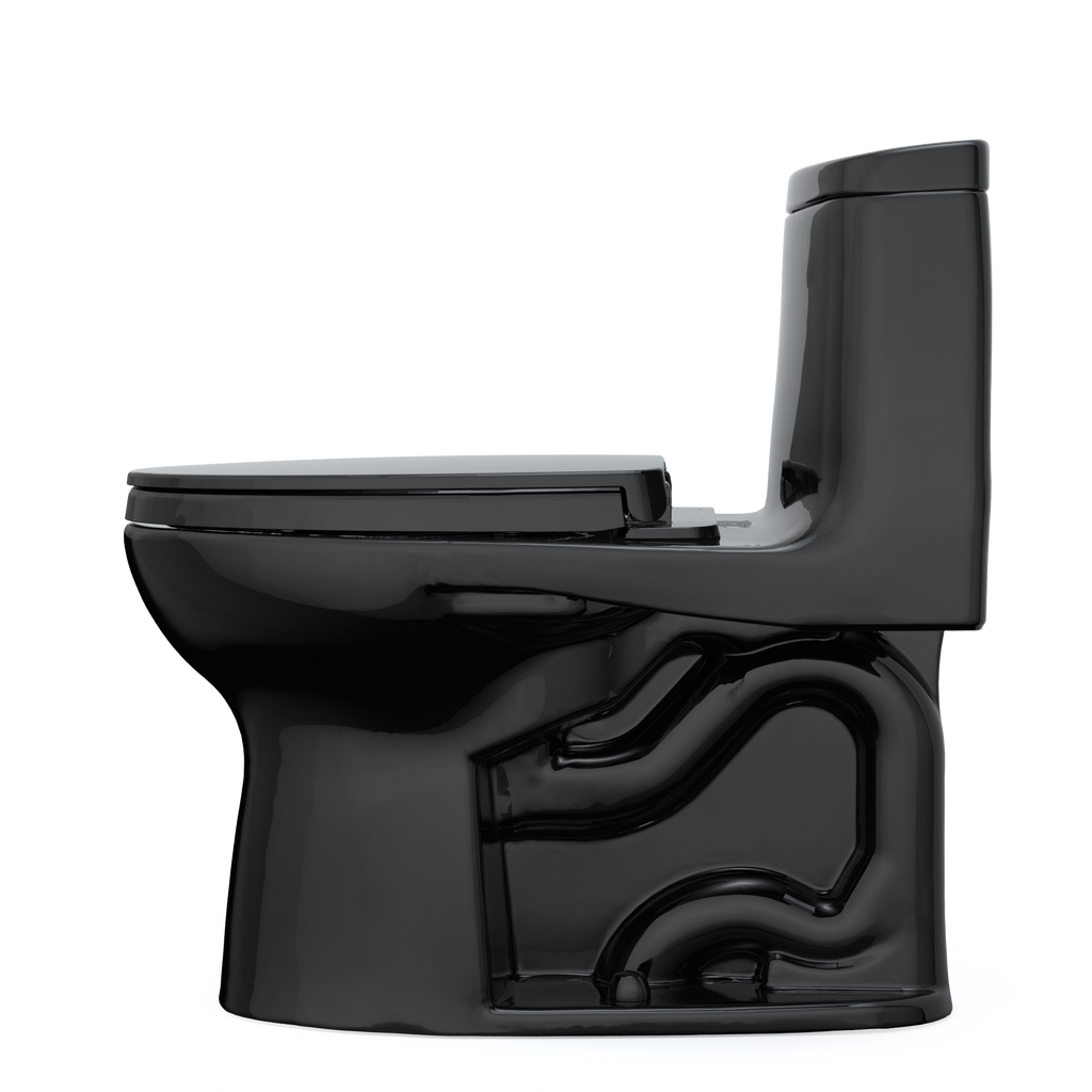 TOTO MS604124CEF#51 Ultramax Ii One-Piece Elongated 1.28 Gpf Universal Height Toilet With Ss124 Softclose Seat - Ebony