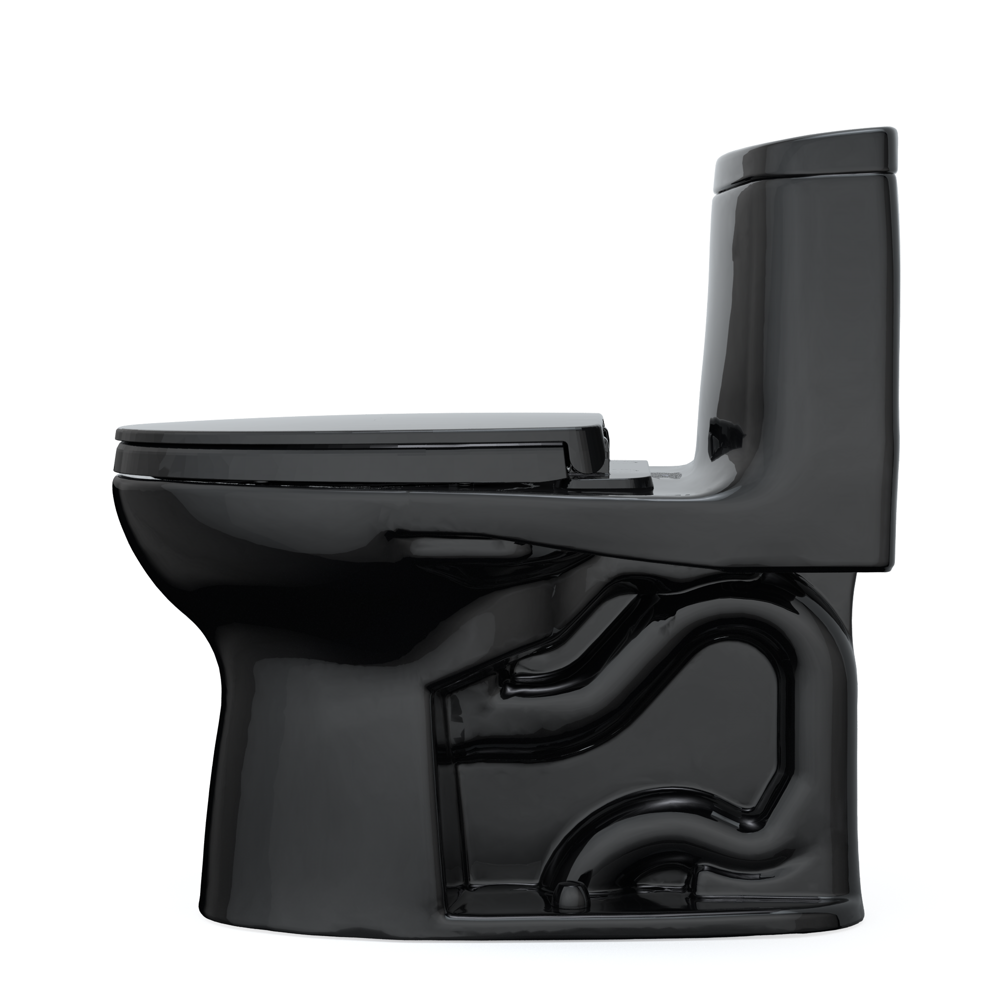 TOTO MS604124CEF#51 Ultramax Ii One-Piece Elongated 1.28 Gpf Universal Height Toilet With Ss124 Softclose Seat - Ebony