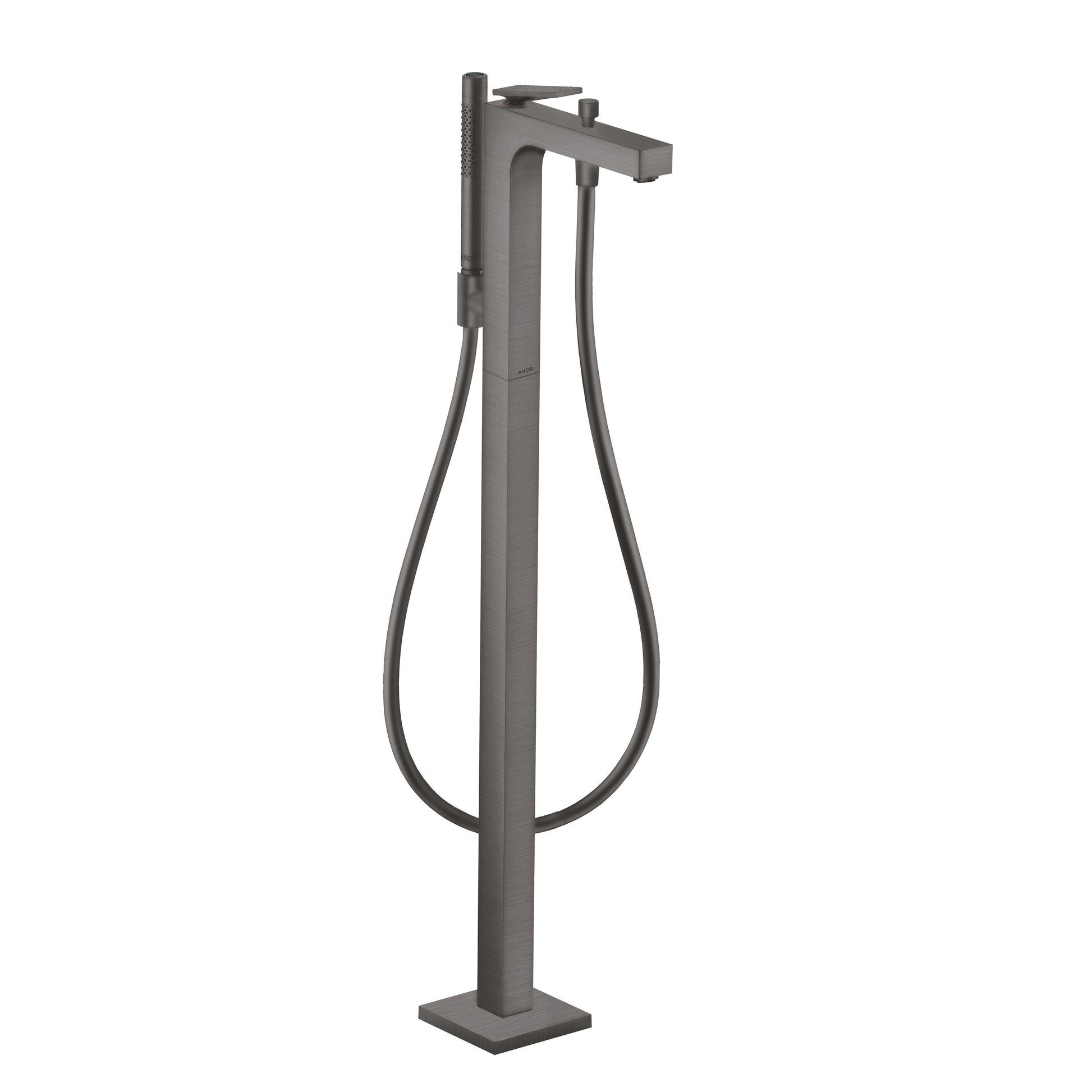 AXOR 39471341 Citterio Freestanding Tub Filler Trim with 1.75 GPM Handshower- Rhombic Cut - Brushed Black Chrome