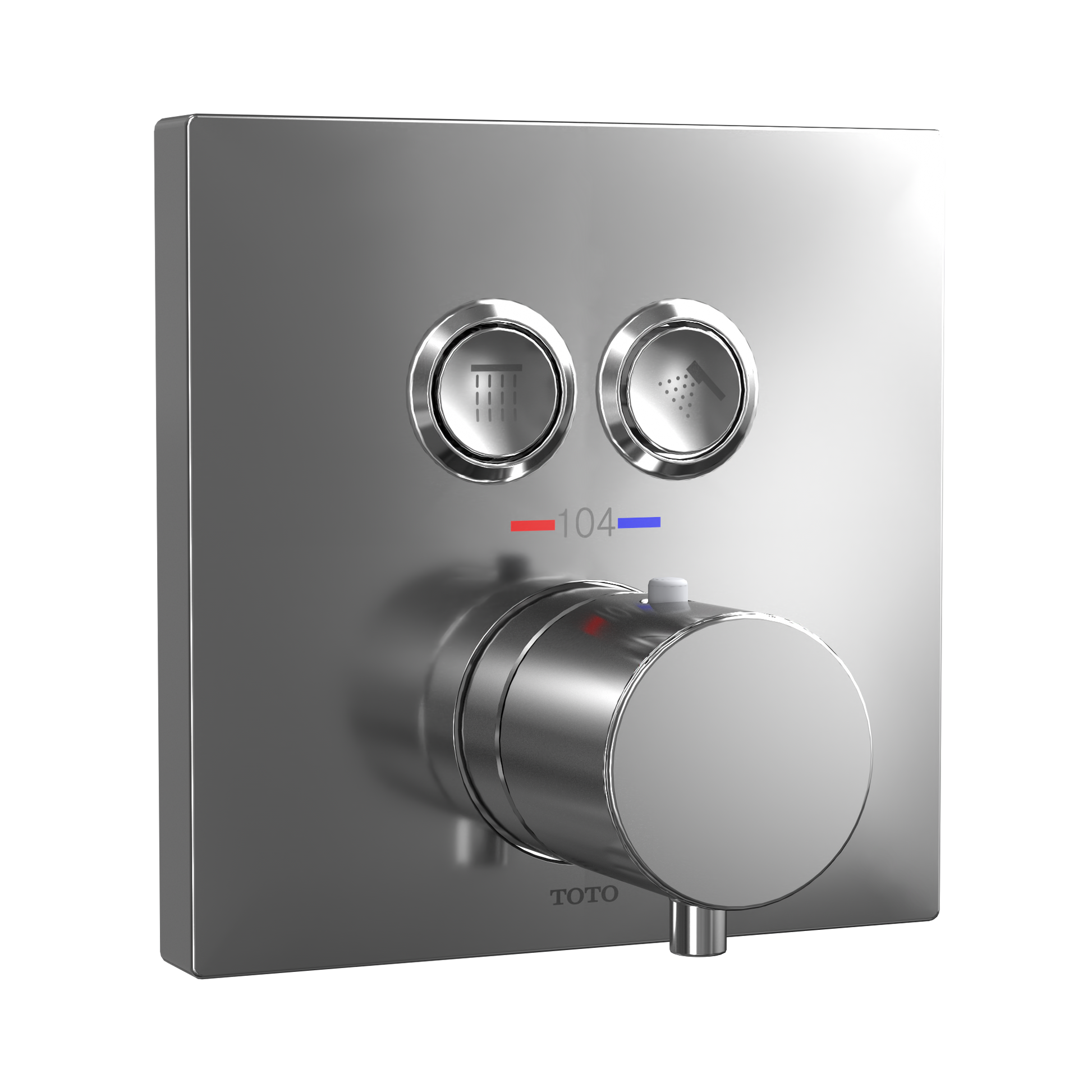 TOTO TBV02406U#CP Square Thermostatic Mixing Valve With 2-Function Shower Trim - Polished Chrome