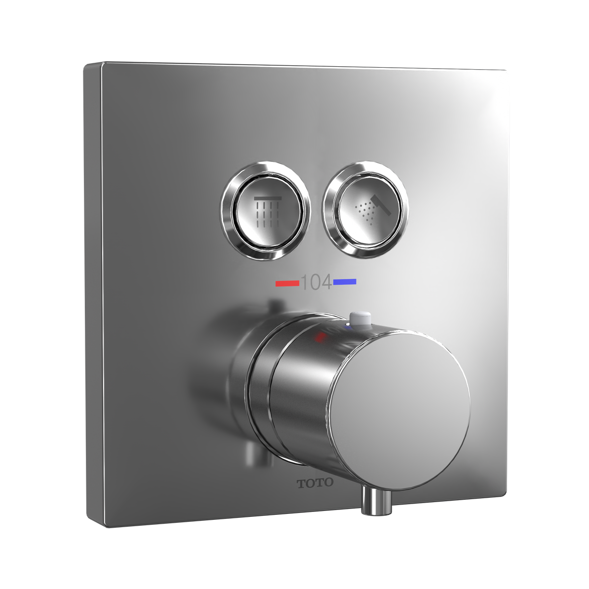 TOTO TBV02406U#CP Square Thermostatic Mixing Valve With 2-Function Shower Trim - Polished Chrome