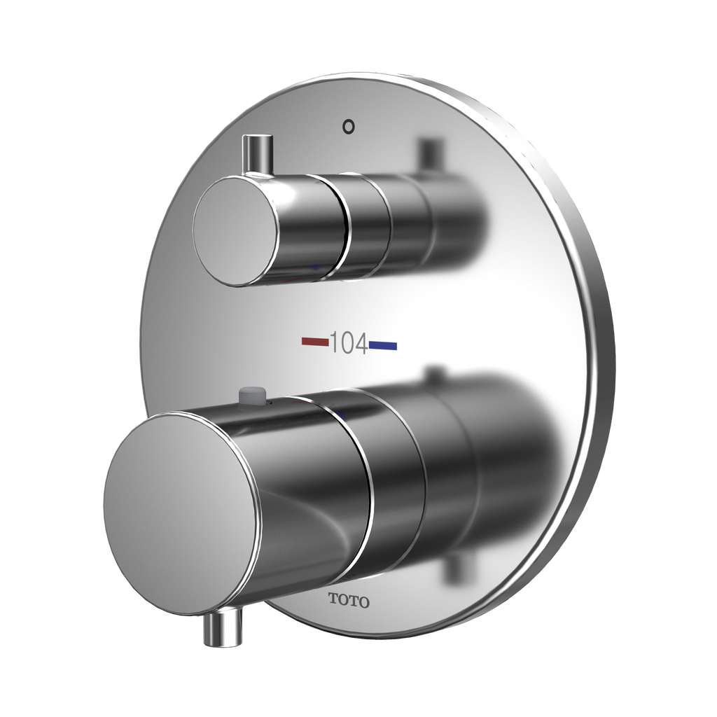 TOTO TBV01407U#CP Round Thermostatic Mixing Valve With Volume Control Shower Trim - Polished Chrome
