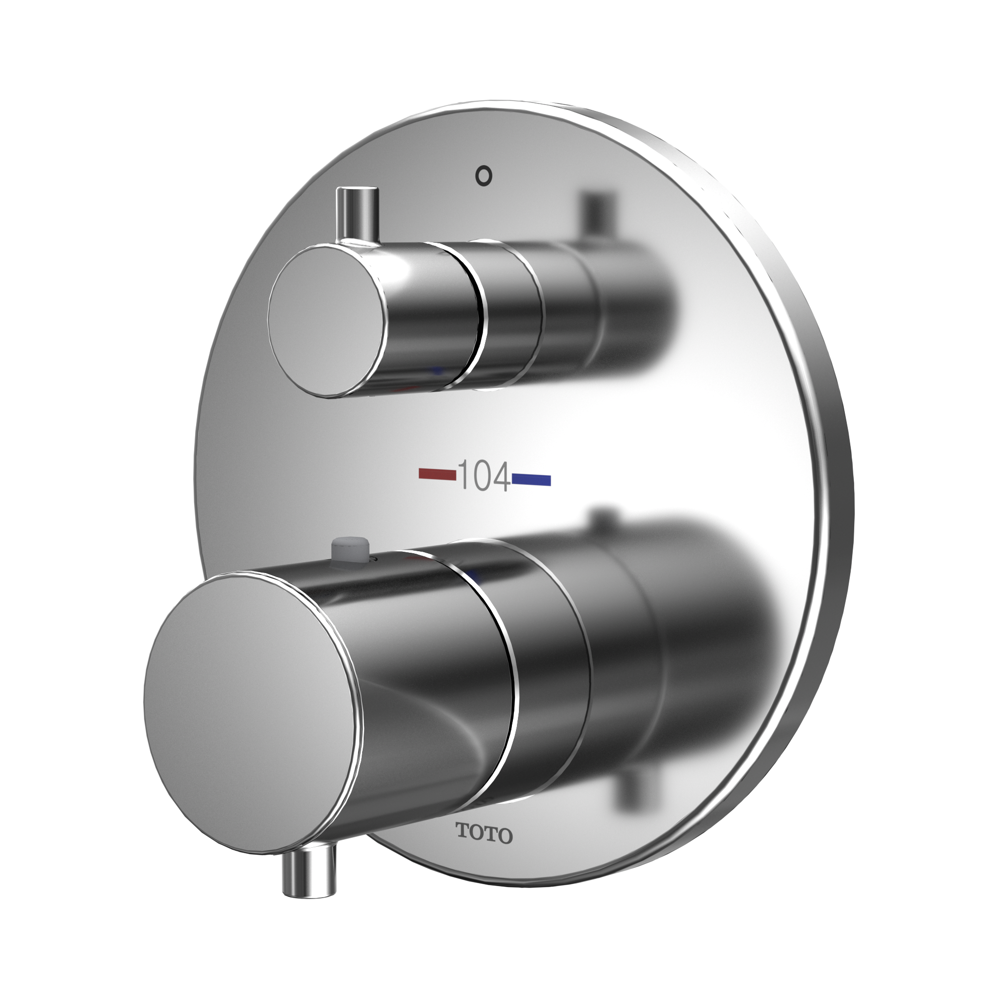 TOTO TBV01407U#CP Round Thermostatic Mixing Valve With Volume Control Shower Trim - Polished Chrome