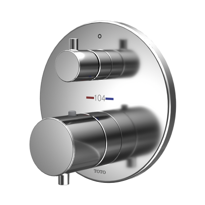 TOTO TBV01407U#CP Round Thermostatic Mixing Valve With Volume Control Shower Trim - Polished Chrome