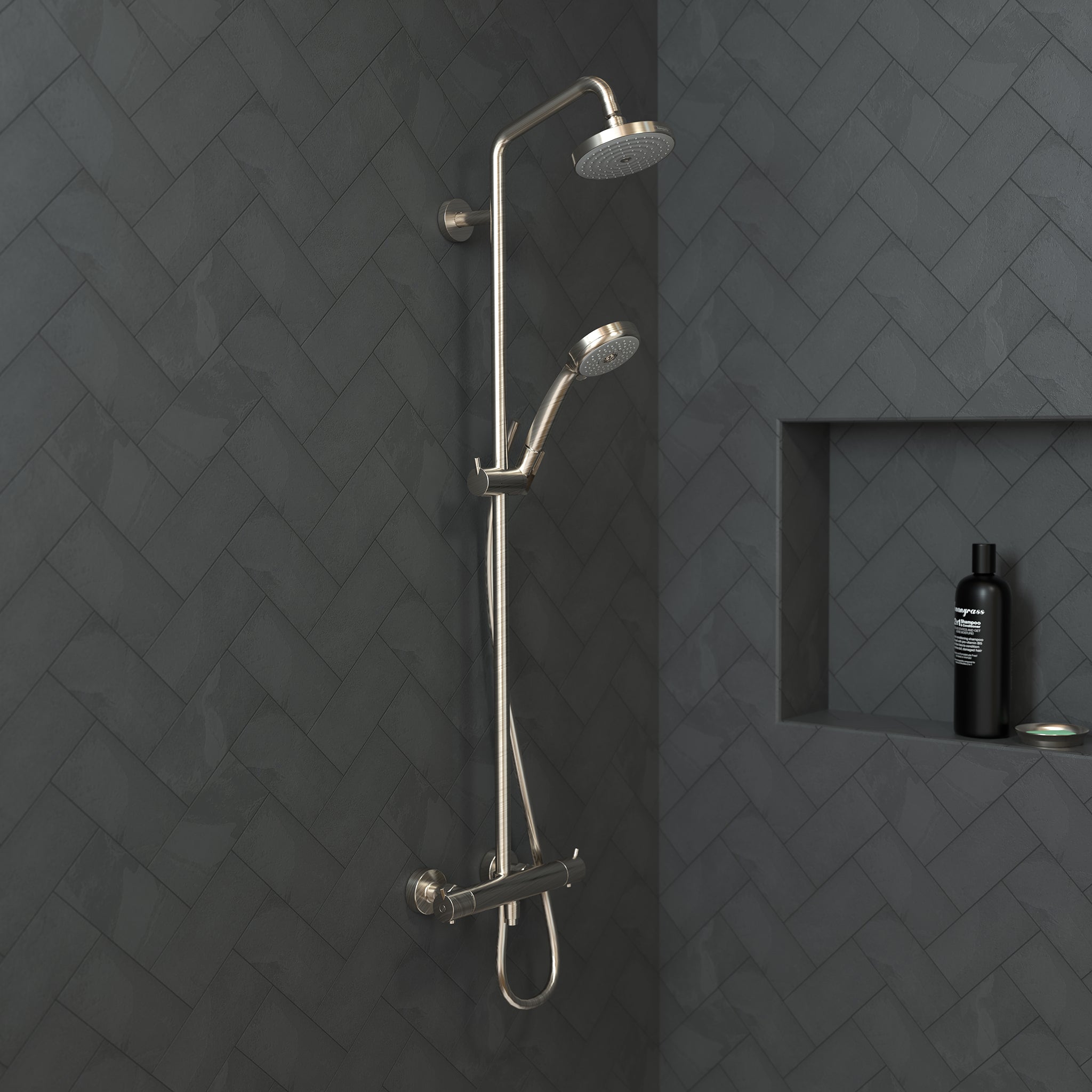 HANSGROHE 27169821 Croma Showerpipe 150 1-Jet, 2.0 GPM - Brushed Nickel