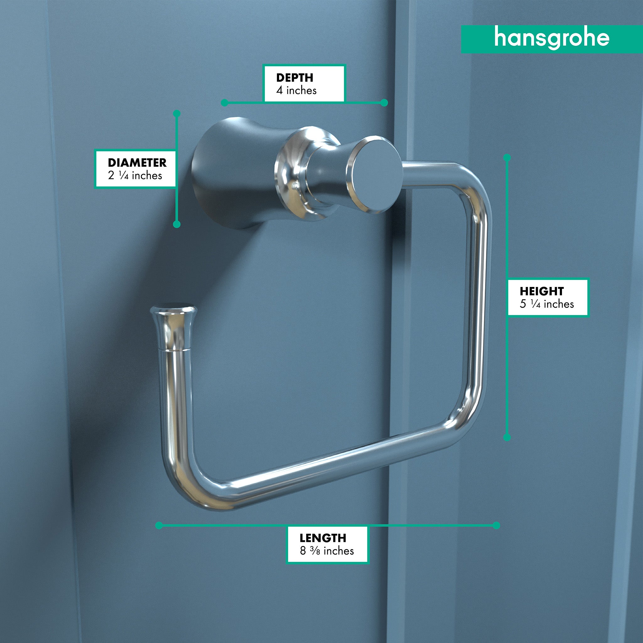 HANSGROHE 04786000 Joleena Towel Ring - Chrome