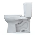 TOTO MS454124CUFG#01 Drake Ii 1G Two-Piece Elongated 1.0 Gpf Universal Height Toilet With Cefiontect And Ss124 Softclose Seat - Cotton White
