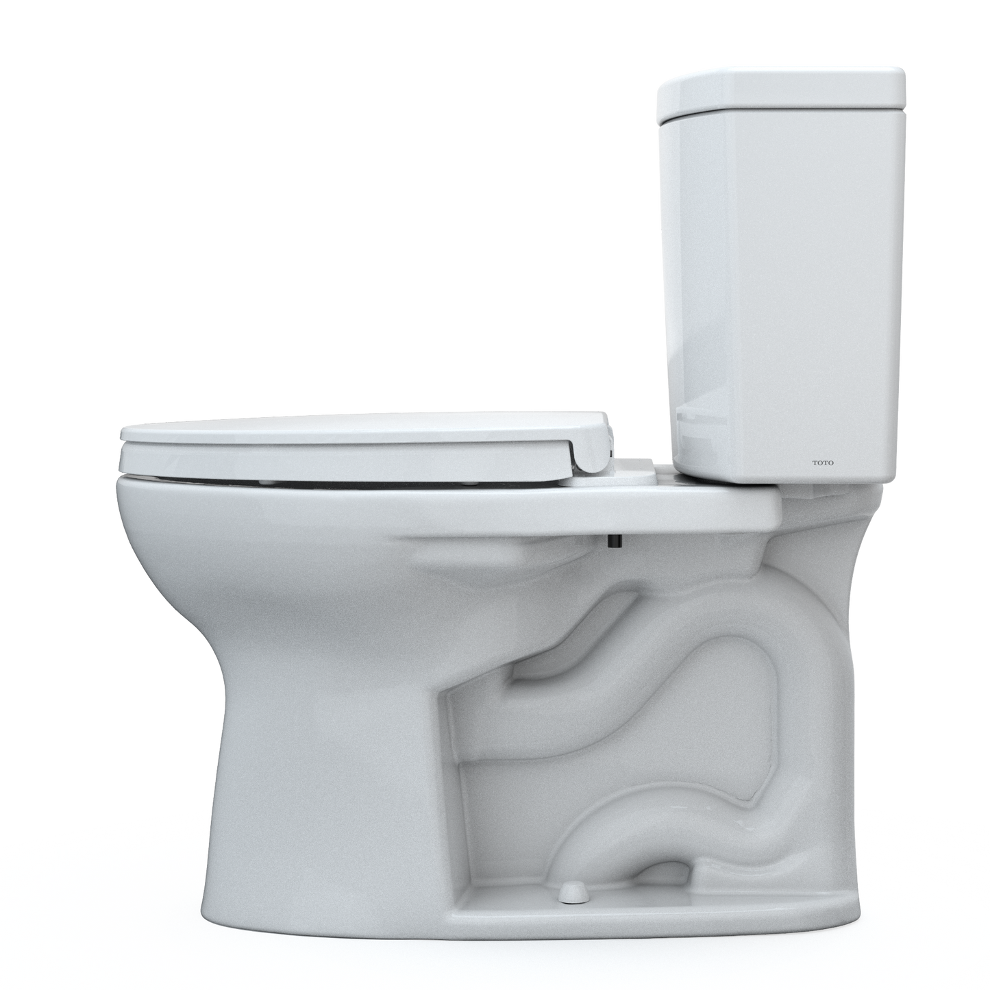 TOTO MS454124CUFG#01 Drake Ii 1G Two-Piece Elongated 1.0 Gpf Universal Height Toilet With Cefiontect And Ss124 Softclose Seat - Cotton White