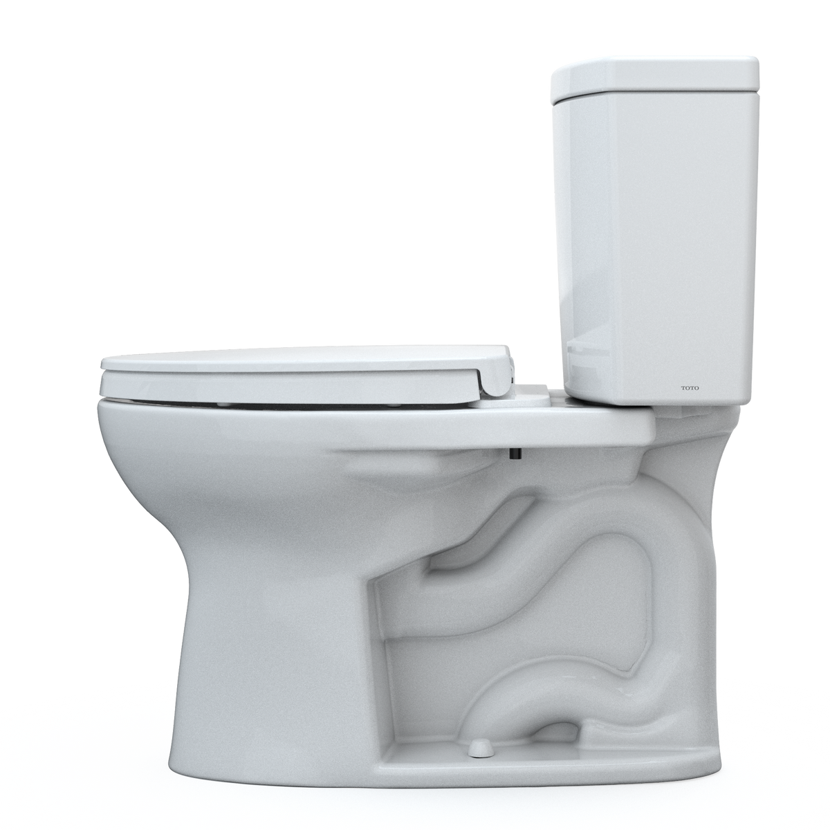 TOTO MS454124CUFG#01 Drake Ii 1G Two-Piece Elongated 1.0 Gpf Universal Height Toilet With Cefiontect And Ss124 Softclose Seat - Cotton White