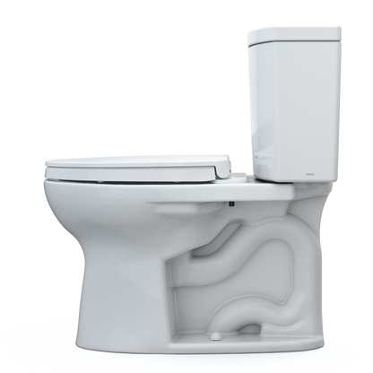 TOTO MS454124CUFG#01 Drake Ii 1G Two-Piece Elongated 1.0 Gpf Universal Height Toilet With Cefiontect And Ss124 Softclose Seat - Cotton White