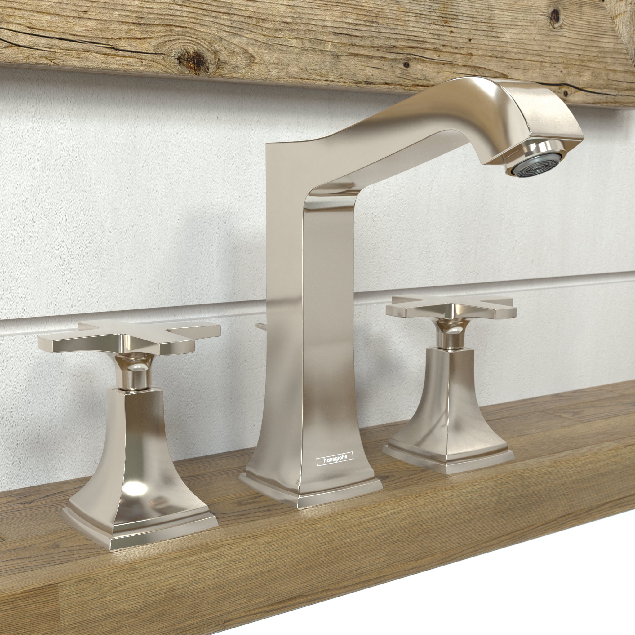HANSGROHE 31307831 Metropol Classic Widespread Faucet 160 with Cross Handles and Pop-Up Drain, 1.2 GPM - Polished Nickel
