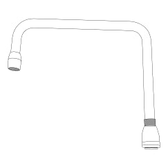 MOEN S0009 M-Dura Commercial Spout (13.25"L X 12.25"W X 2.25"H) - Chrome