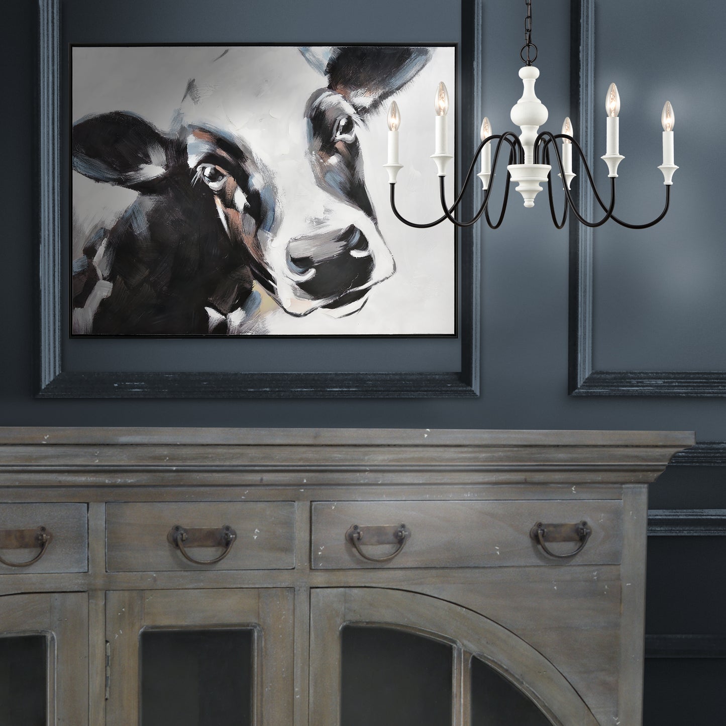 ELK STUDIO S0016-8146 Lucy the Cow Framed Wall Art