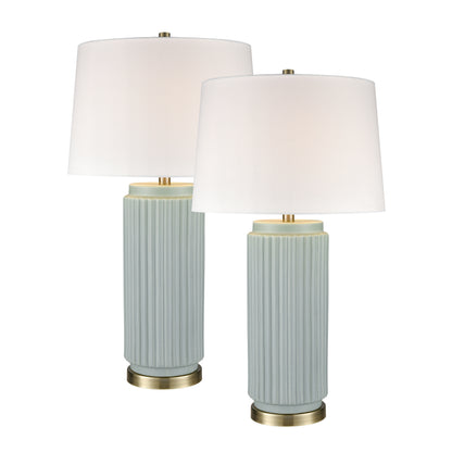 ELK STUDIO S0019-10294/S2 Knox 30'' High 1-Light Table Lamp - Set of 2 Light Blue