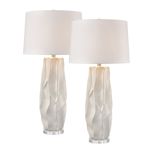 ELK STUDIO S0019-10314/S2 Parker 37.5'' High 1-Light Table Lamp - Set of 2 Gloss White