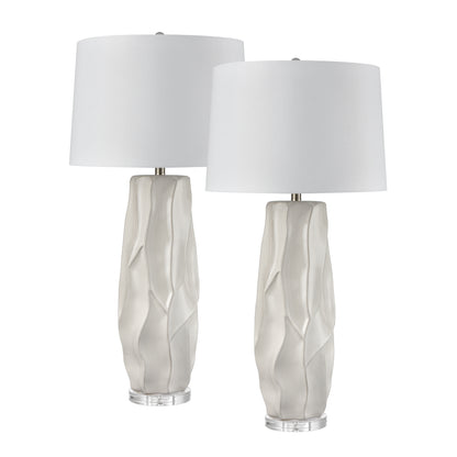 ELK STUDIO S0019-10314/S2 Parker 37.5'' High 1-Light Table Lamp - Set of 2 Gloss White