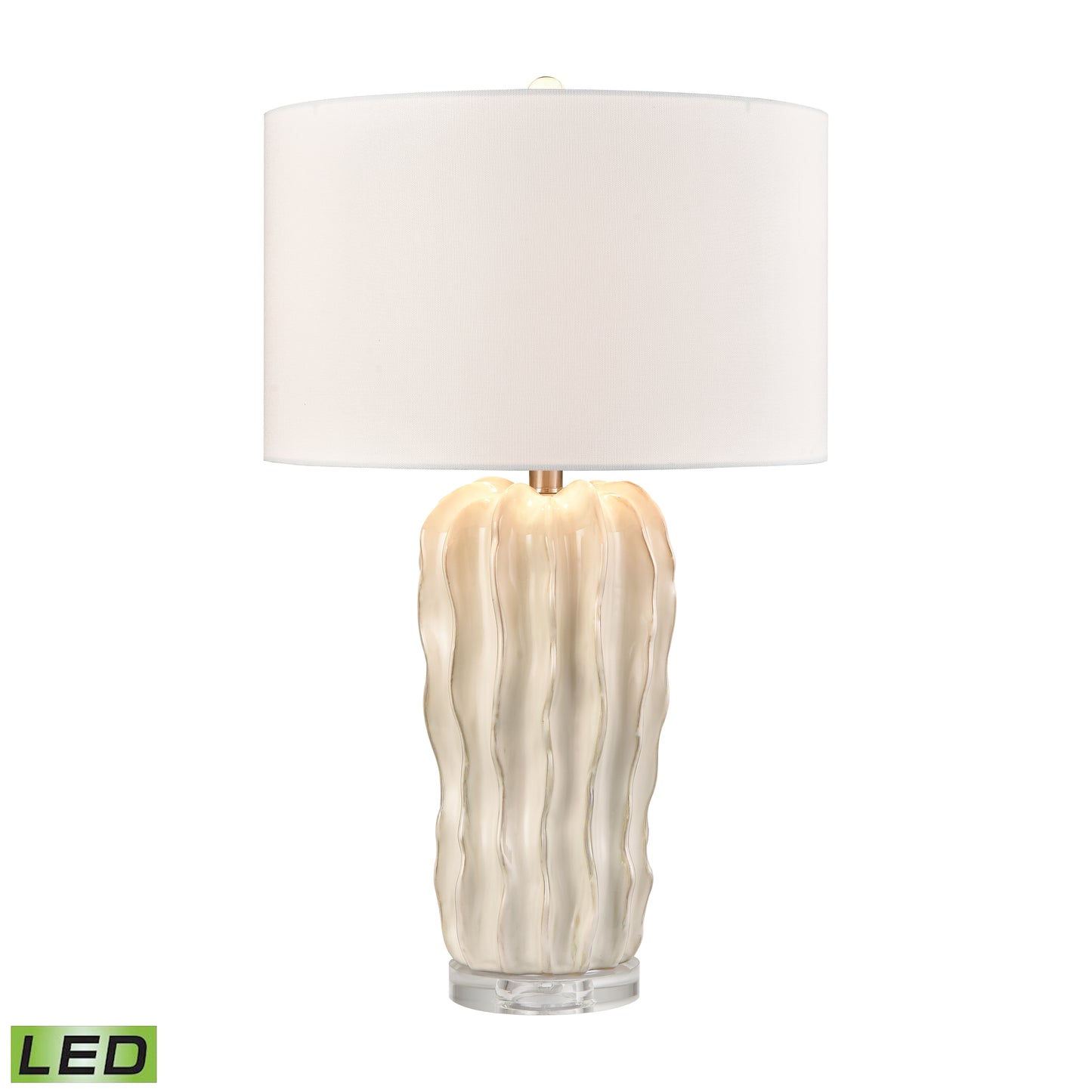 ELK STUDIO S0019-11140-LED Genesee 27.5'' High 1-Light Table Lamp - White Glazed - Includes LED Bulb