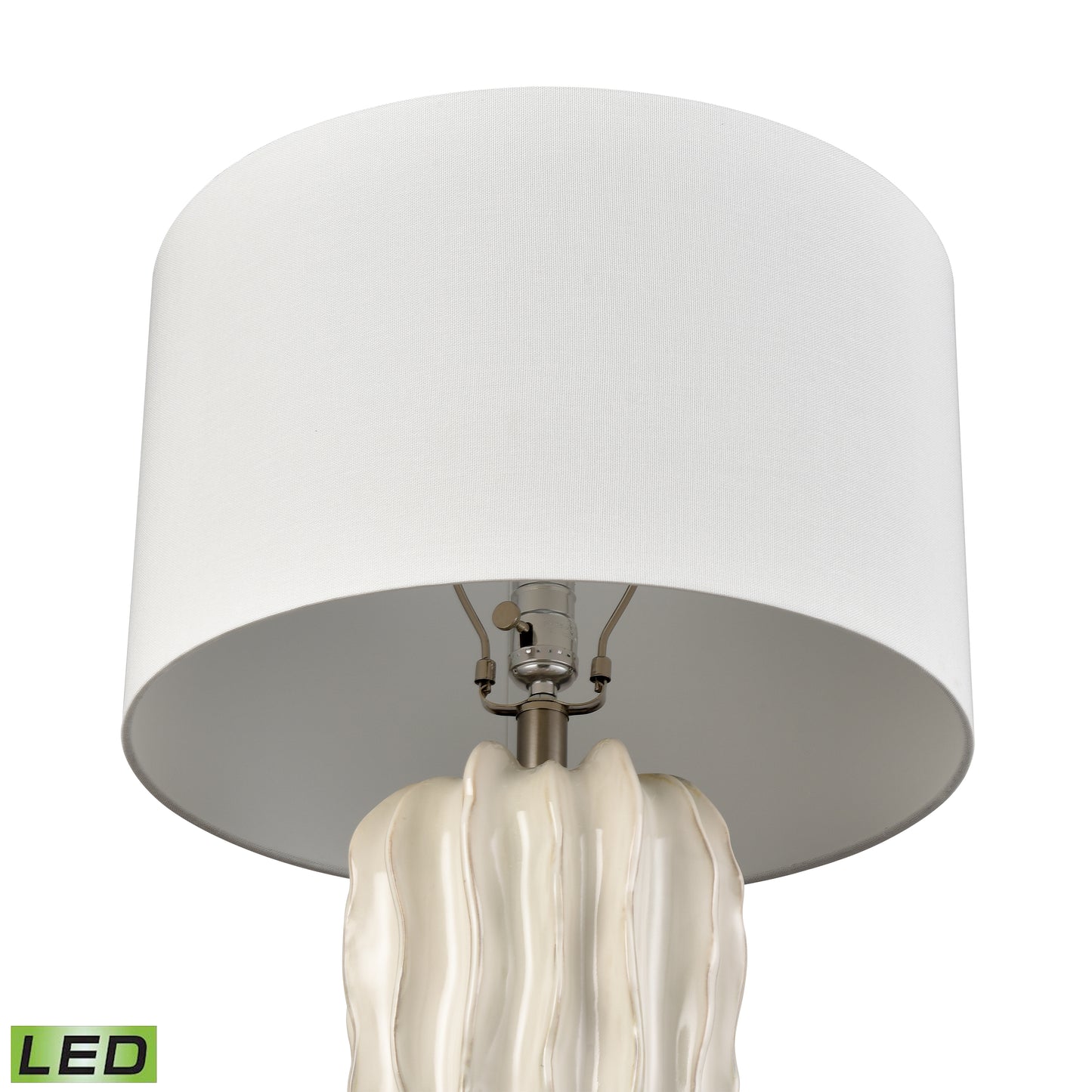 ELK STUDIO S0019-11140-LED Genesee 27.5'' High 1-Light Table Lamp - White Glazed - Includes LED Bulb