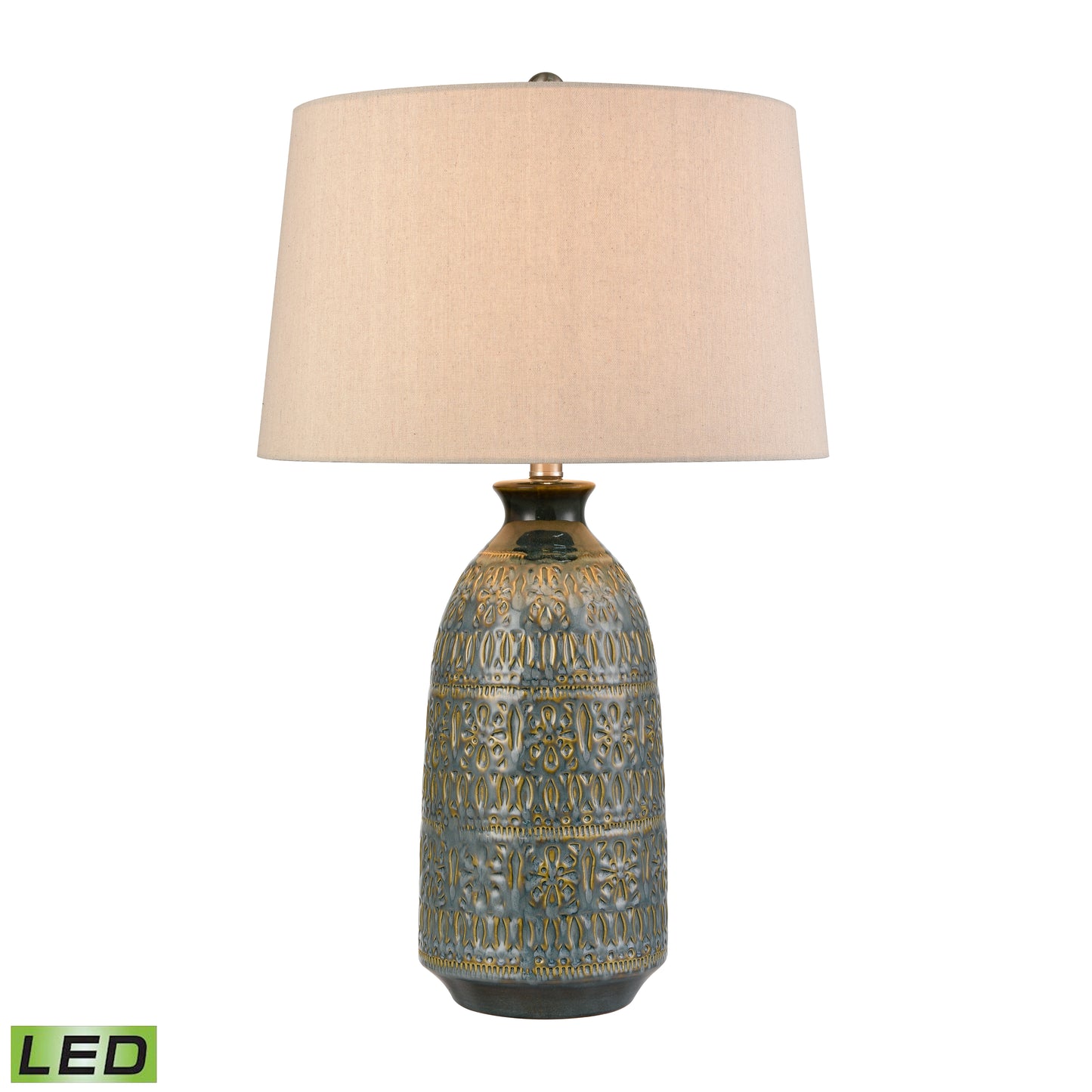 ELK STUDIO S0019-11143-LED Burnie 28'' High 1-Light Table Lamp - Blue Glazed - Includes LED Bulb