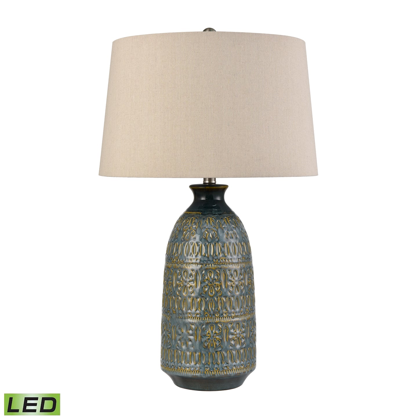 ELK STUDIO S0019-11143-LED Burnie 28'' High 1-Light Table Lamp - Blue Glazed - Includes LED Bulb