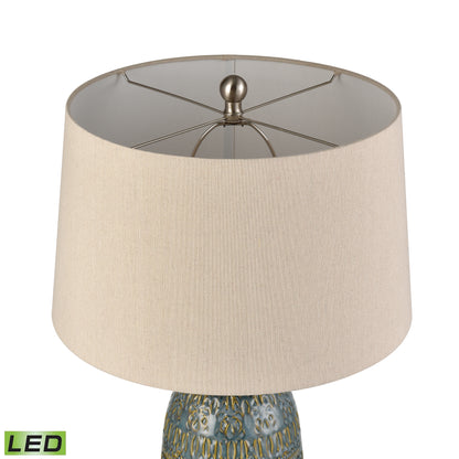 ELK STUDIO S0019-11143-LED Burnie 28'' High 1-Light Table Lamp - Blue Glazed - Includes LED Bulb