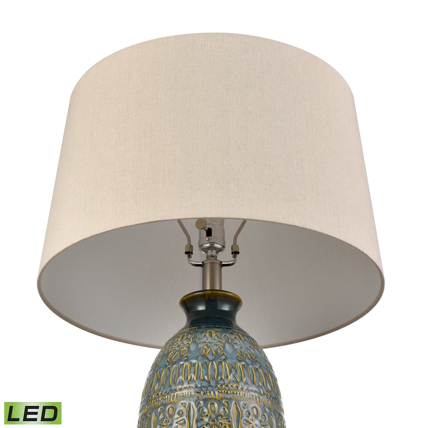 ELK STUDIO S0019-11143-LED Burnie 28'' High 1-Light Table Lamp - Blue Glazed - Includes LED Bulb