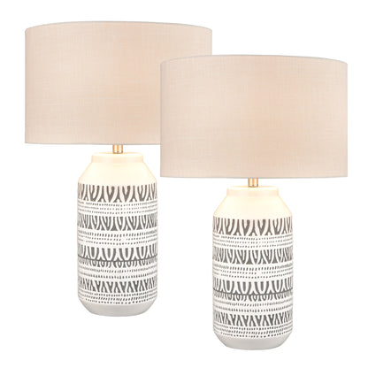 ELK STUDIO S0019-8044/S2 Calabar Table Lamp - Set of 2 White