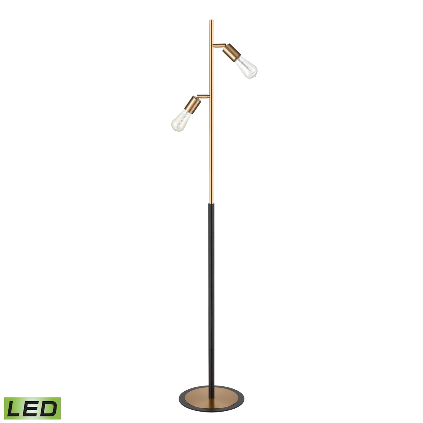 ELK STUDIO S0019-9564-LED Kelston 62'' High 2-Light Floor Lamp - Matte Black - Includes LED Bulbs