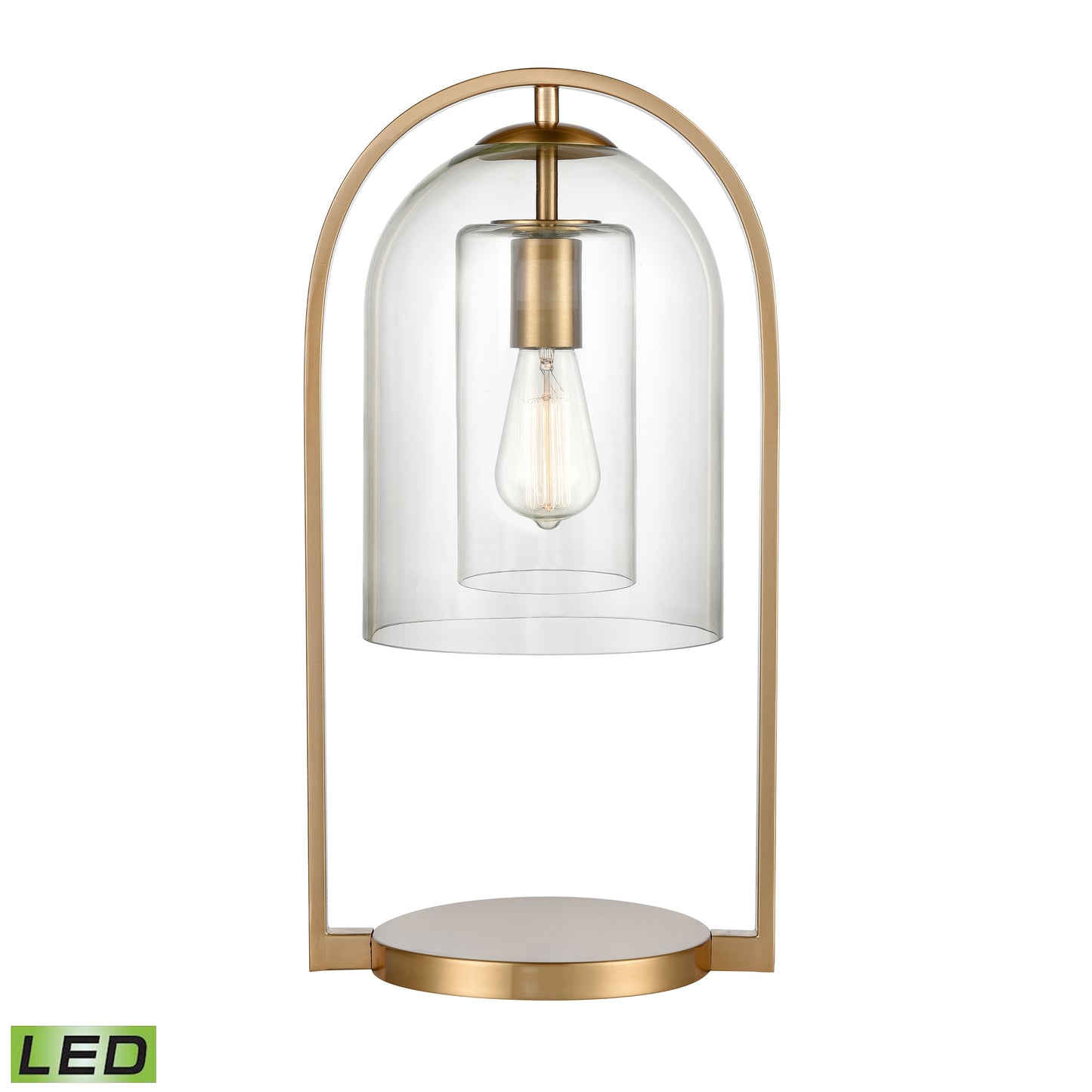 ELK STUDIO S0019-9579-LED Bell Jar 20'' High 1-Light Desk Lamp - Aged Brass - Includes LED Bulb