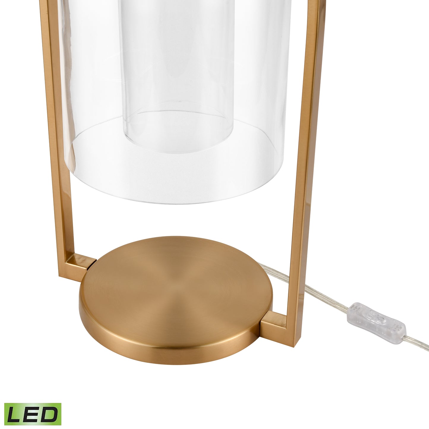 ELK STUDIO S0019-9579-LED Bell Jar 20'' High 1-Light Desk Lamp - Aged Brass - Includes LED Bulb