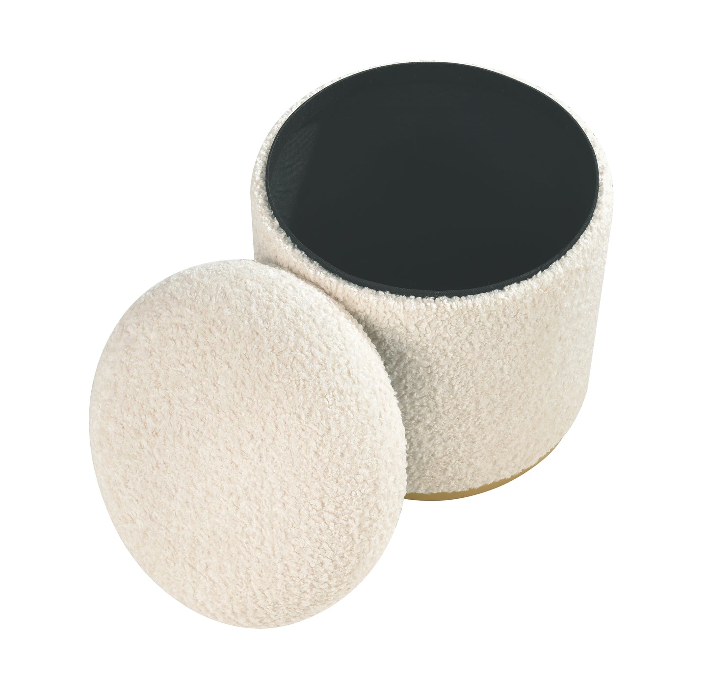 ELK STUDIO S0035-9183 Raina Ottoman - Beige Boucle